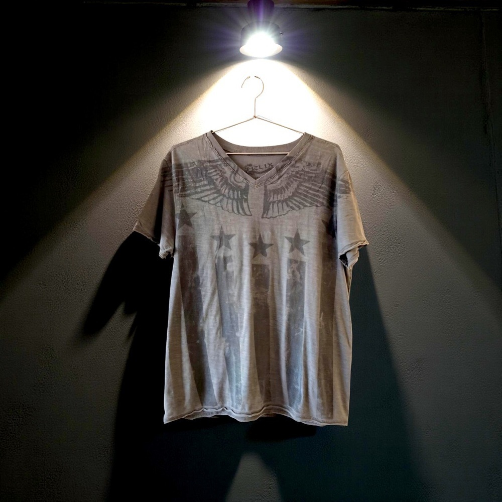 Y2K Tee Angel Wings Helix Graphic Tee | Men’s Large Alt Rocker Style Y2K - Picture 6 of 7